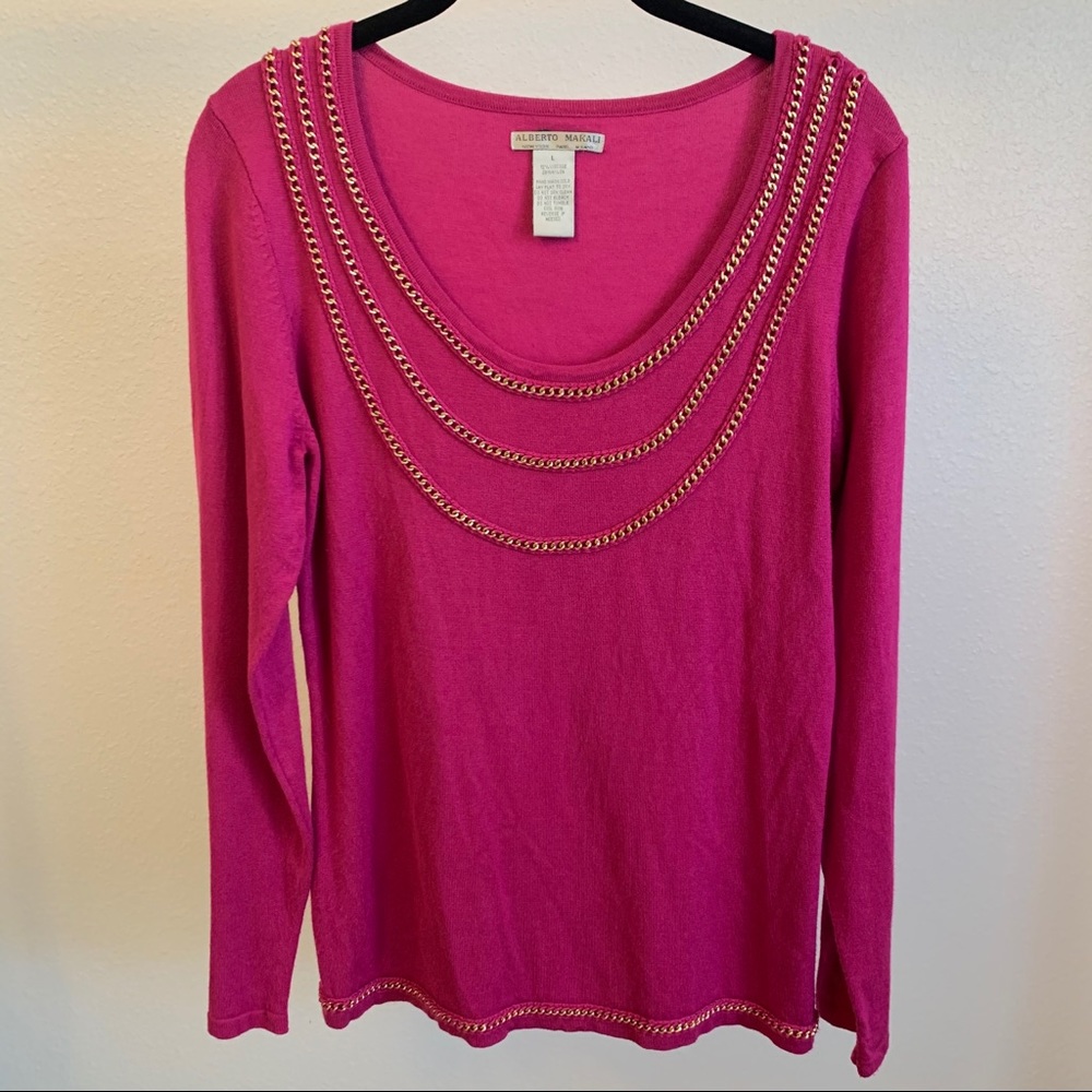 Gold Chain, Pink Sweater